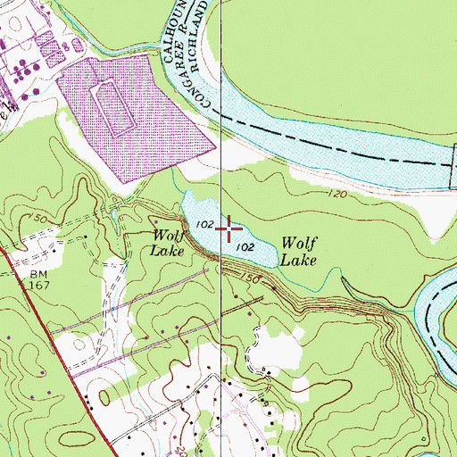 Topographic Map of Wolf Lake, SC