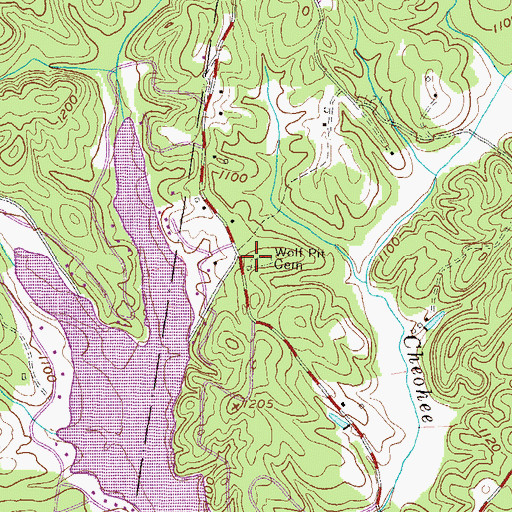 Topographic Map of Wolf Pit Cemetery, SC