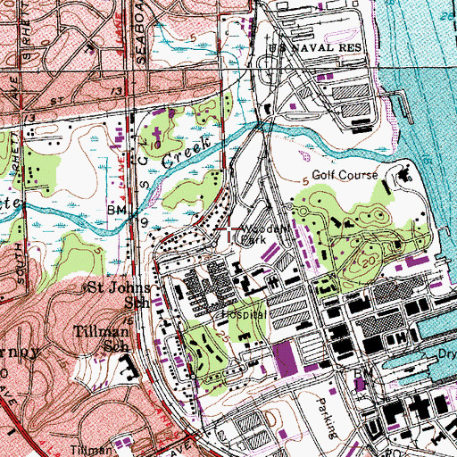 Topographic Map of Woodahl Park, SC