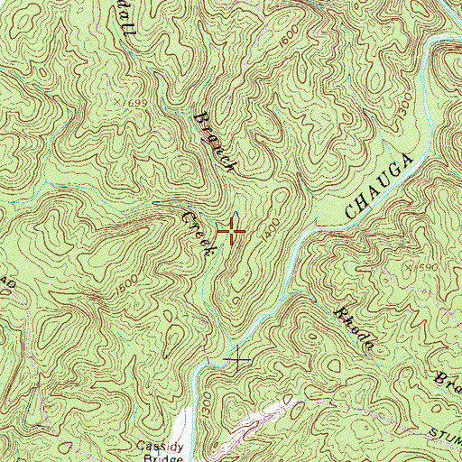 Topographic Map of Woodall Branch, SC