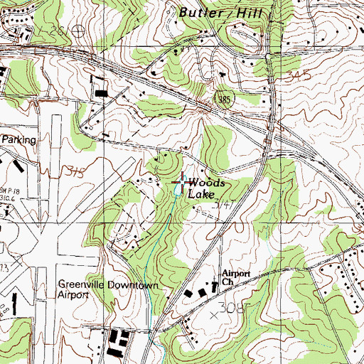 Topographic Map of Woods Lake, SC