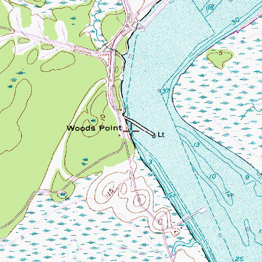 Topographic Map of Woods Point, SC