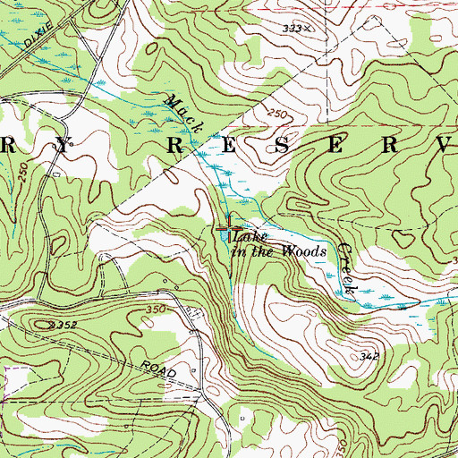 Topographic Map of Lake in the Woods, SC