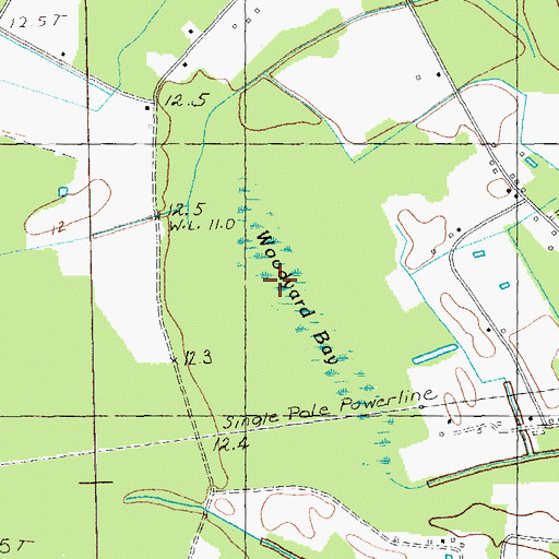 Topographic Map of Woodward Bay, SC