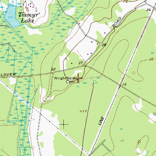 Topographic Map of Wrightfield Cemetery, SC