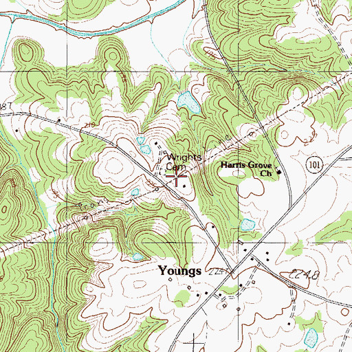 Topographic Map of Wrights Cemetery, SC
