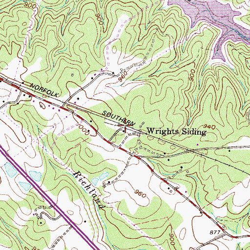 Topographic Map of Wrights Siding, SC