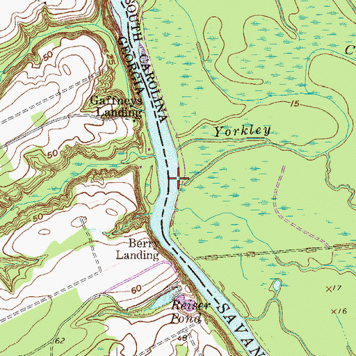 Topographic Map of Yorkley Creek, SC