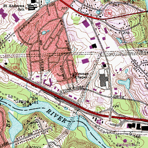 Topographic Map of Youngs Chapel, SC