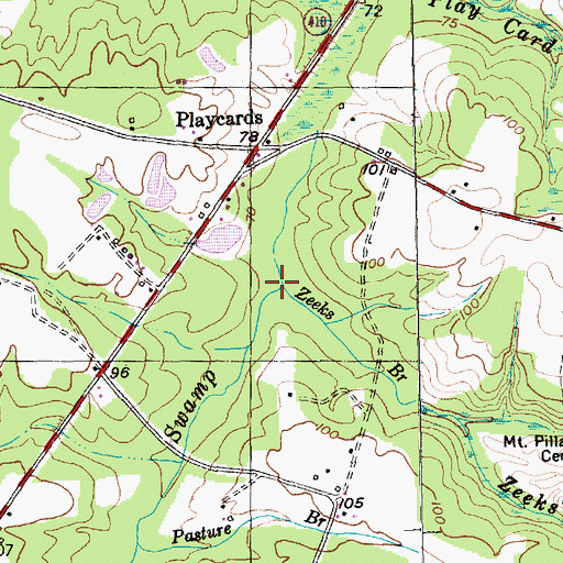 Topographic Map of Zeeks Branch, SC