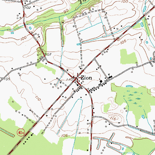 Topographic Map of Zion, SC
