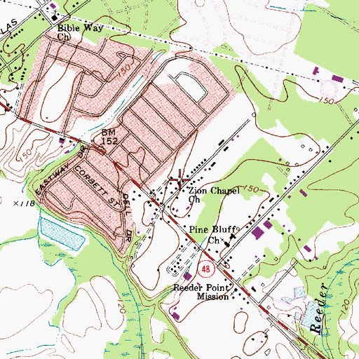 Topographic Map of Zion Chapel Church, SC