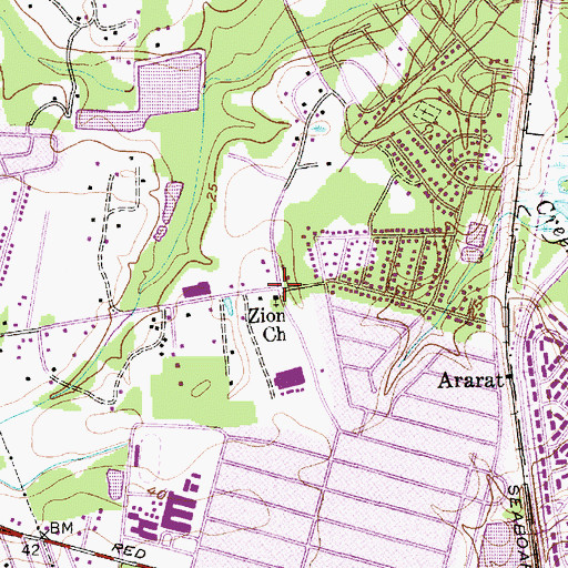 Topographic Map of Zion Church, SC