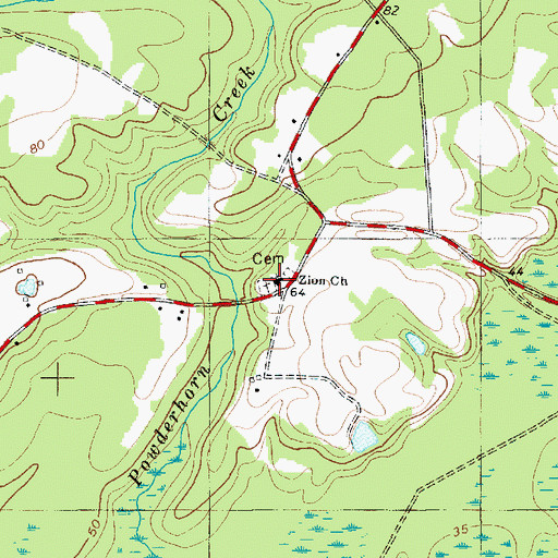 Topographic Map of Zion Church, SC