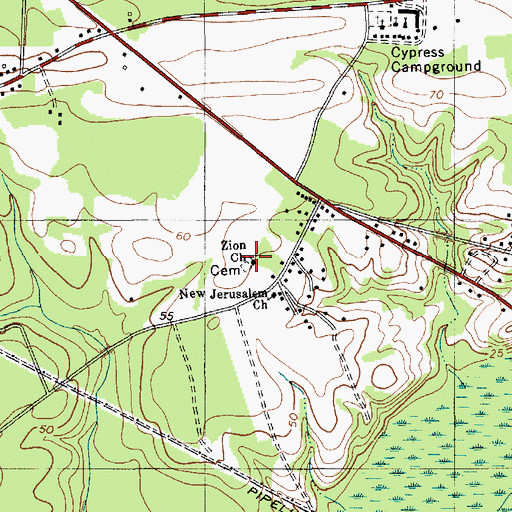 Topographic Map of Zion Church, SC