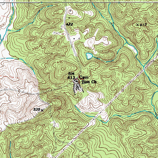 Topographic Map of Zion Church, SC