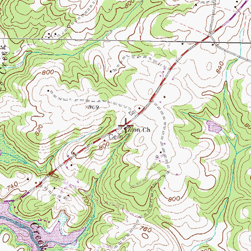 Topographic Map of Zion Church, SC