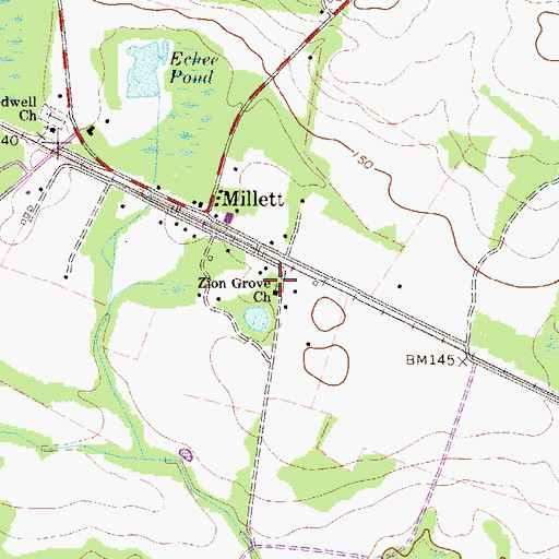 Topographic Map of Zion Grove Church, SC