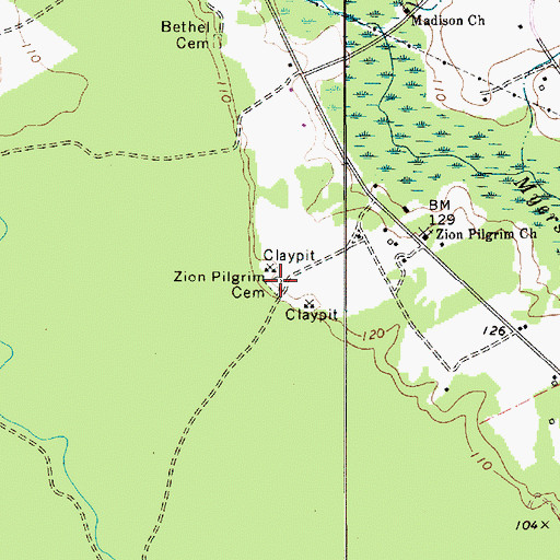 Topographic Map of Zion Pilgrim Cemetery, SC