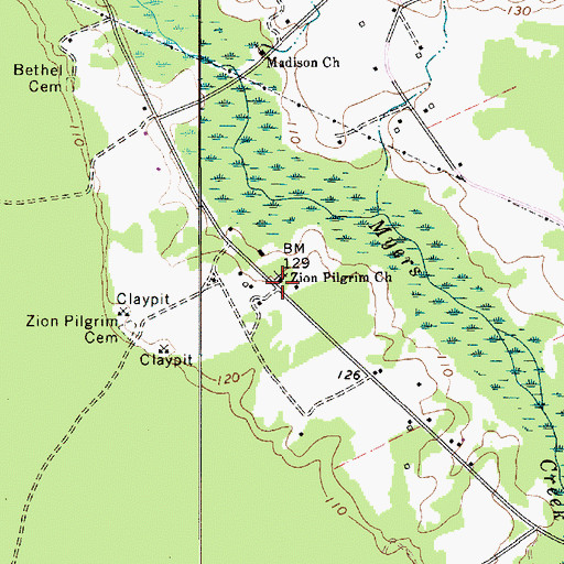 Topographic Map of Zion Pilgrim Church, SC