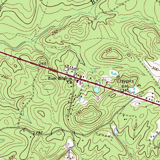 Topographic Map of Zion Pilgrim Church, SC
