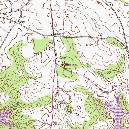 Topographic Map of Zion School, SC