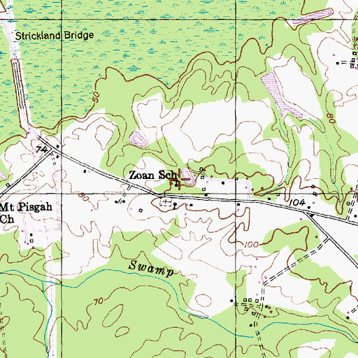 Topographic Map of Zoan School, SC