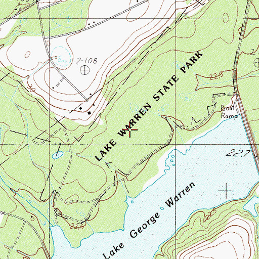 Topographic Map of Lake Warren State Park, SC