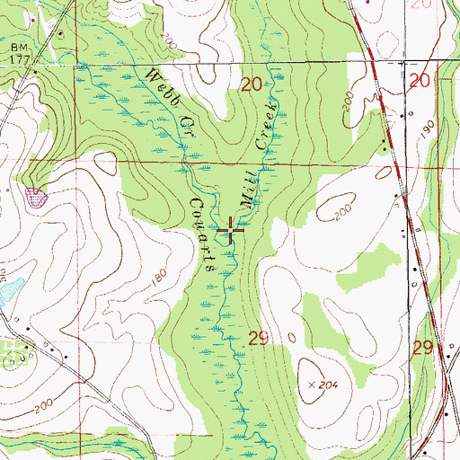 Topographic Map of Mill Creek, AL