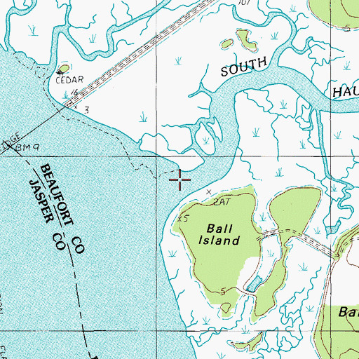 Topographic Map of South Haulover Creek, SC