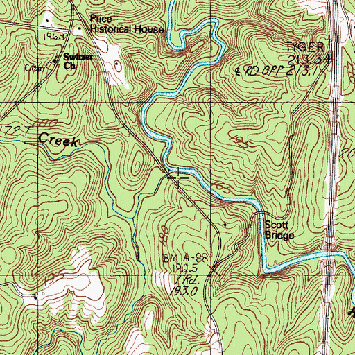 Topographic Map of Ferguson Creek, SC