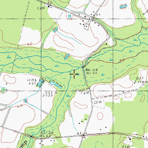 Topographic Map of McNamee Swamp, SC