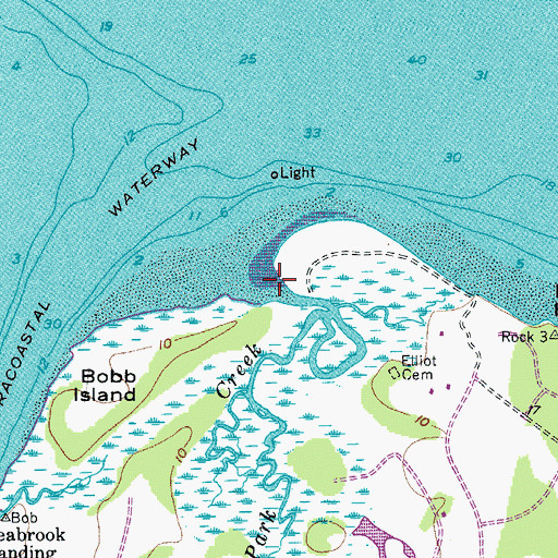 Topographic Map of Park Creek, SC