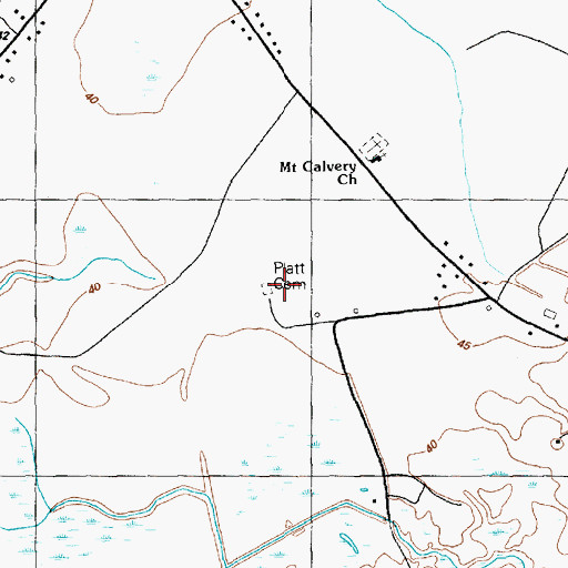 Topographic Map of Platt Cemetery, SC