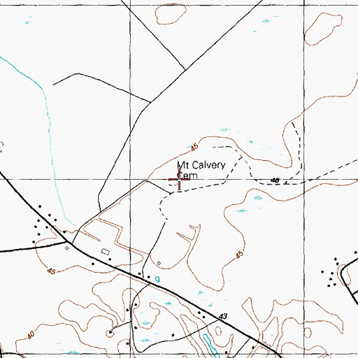 Topographic Map of Mount Calvery Cemetery, SC