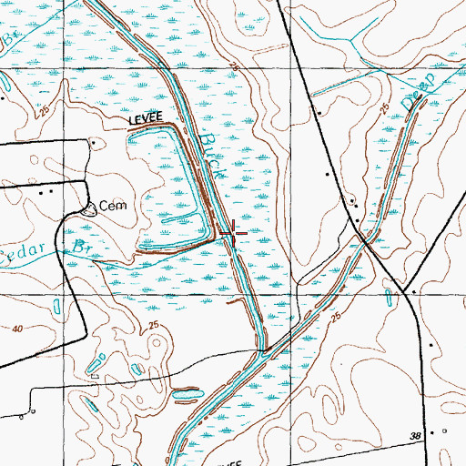 Topographic Map of Big Cedar Branch, SC