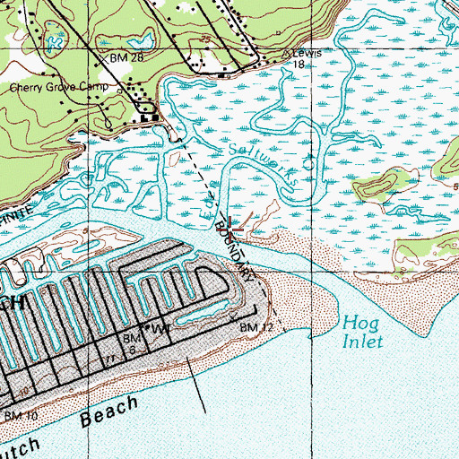 Topographic Map of Eden Saltworks Creek, SC