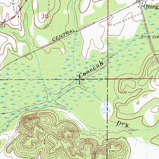 Topographic Map of Mill Creek, AL