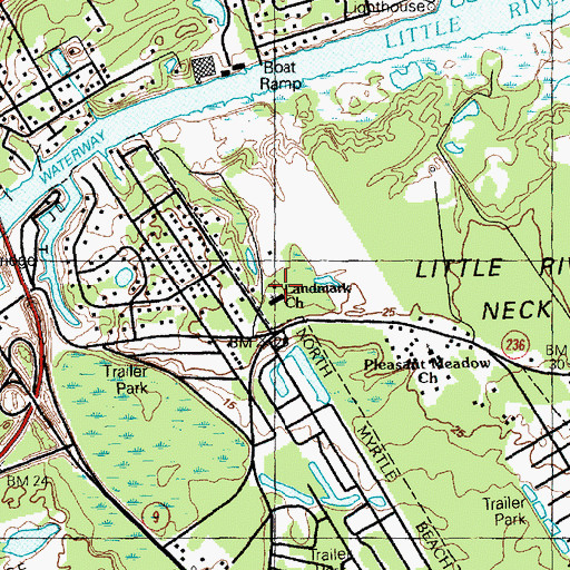 Topographic Map of Pleasant Meadow Church, SC