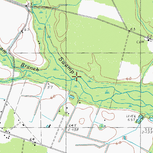 Topographic Map of Grahams Mill Branch, SC