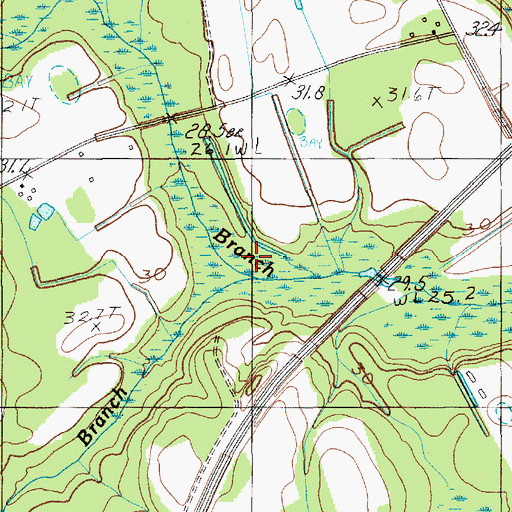 Topographic Map of Pen Branch, SC