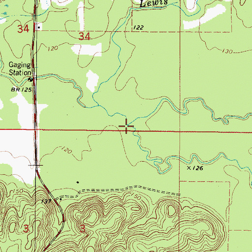 Topographic Map of Mill Creek, AL