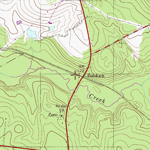 Topographic Map of Baldock, SC