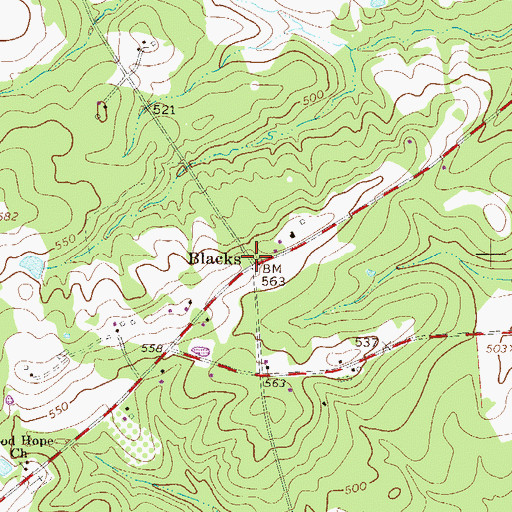 Topographic Map of Blacks, SC