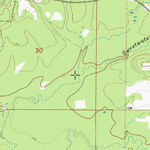 Topographic Map of Mill Creek, AL
