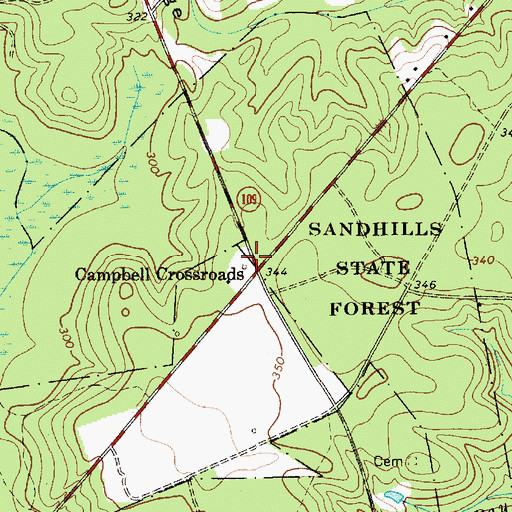 Topographic Map of Campbell Crossroads, SC