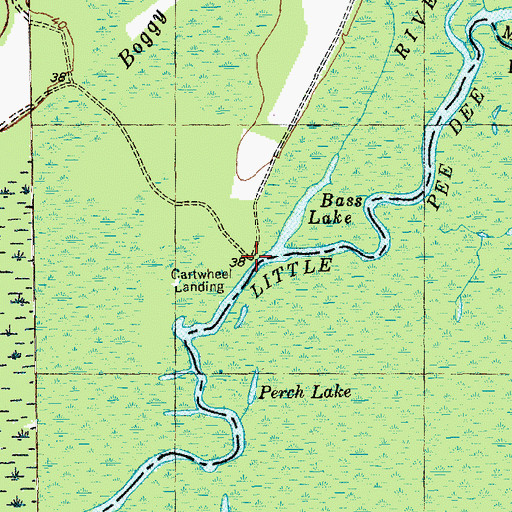 Topographic Map of Cartwheel Landing, SC