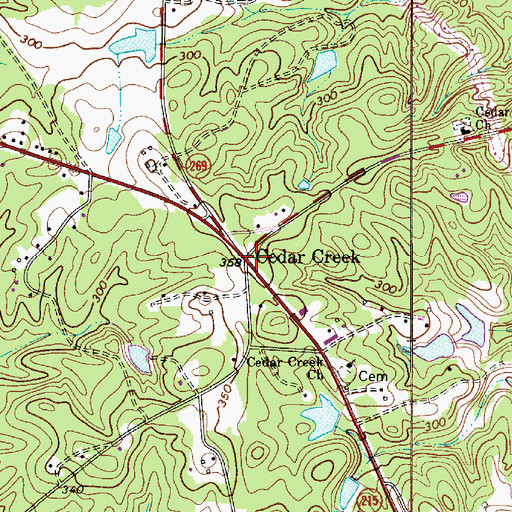 Topographic Map of Cedar Creek, SC