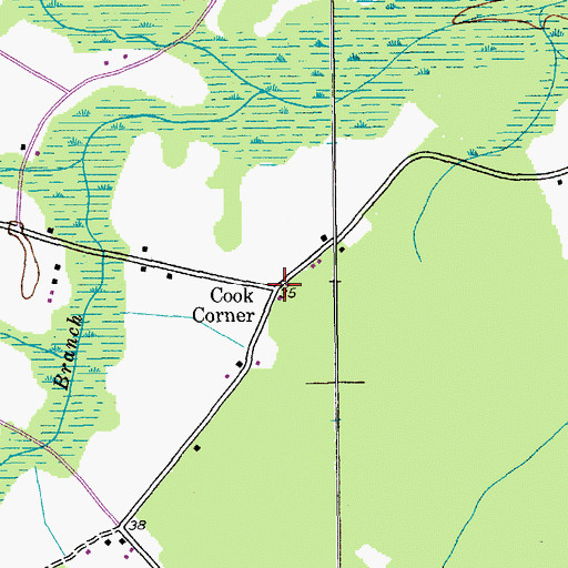 Topographic Map of Cook Corner, SC