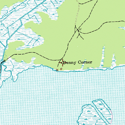 Topographic Map of Denny Corner, SC